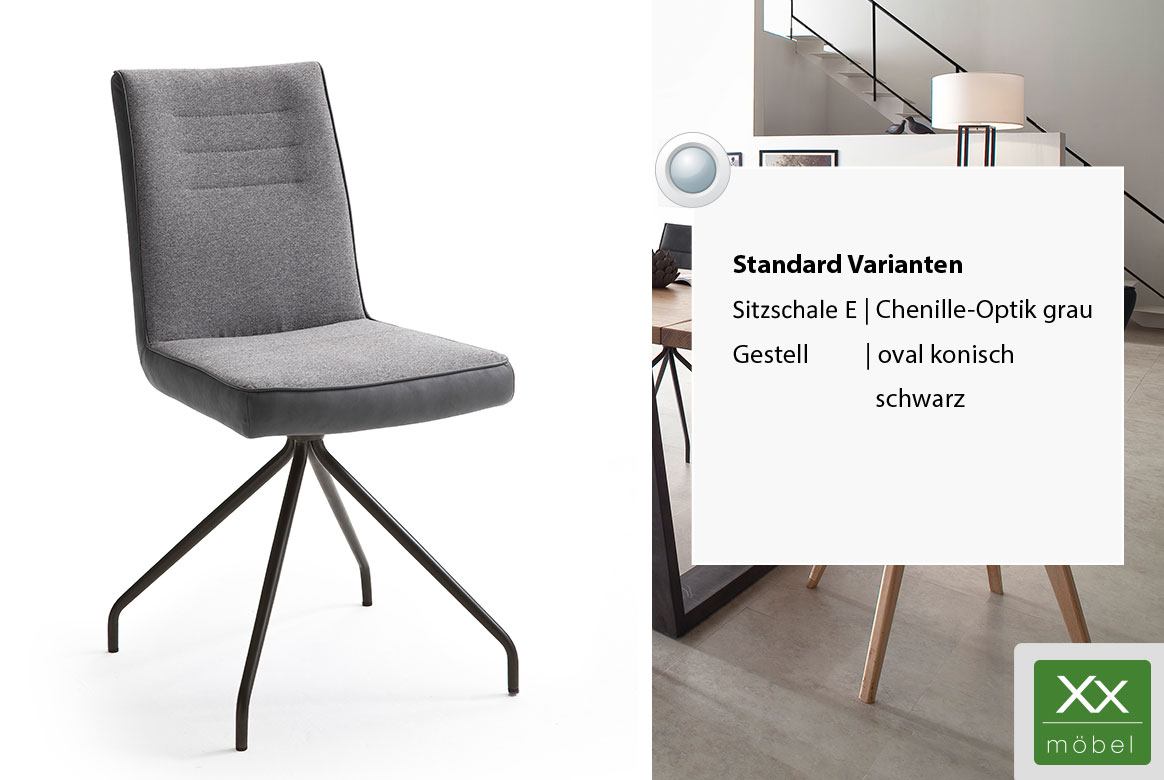 Stuhl | Standard Variante: Sitzschale E | Schwarz Gestell | oval konisch Stuhl | Standard Variante: Sitzschale E | Schwarz Gestell | oval konisch