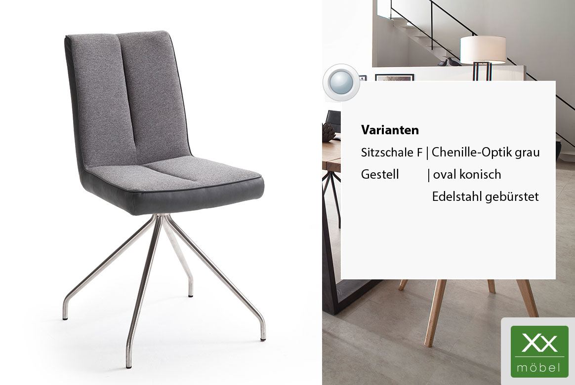 Stuhl | Variante: Sitzschale F | Edelstahl Gestell | oval konisch Stuhl | Variante: Sitzschale F | Edelstahl Gestell | oval konisch