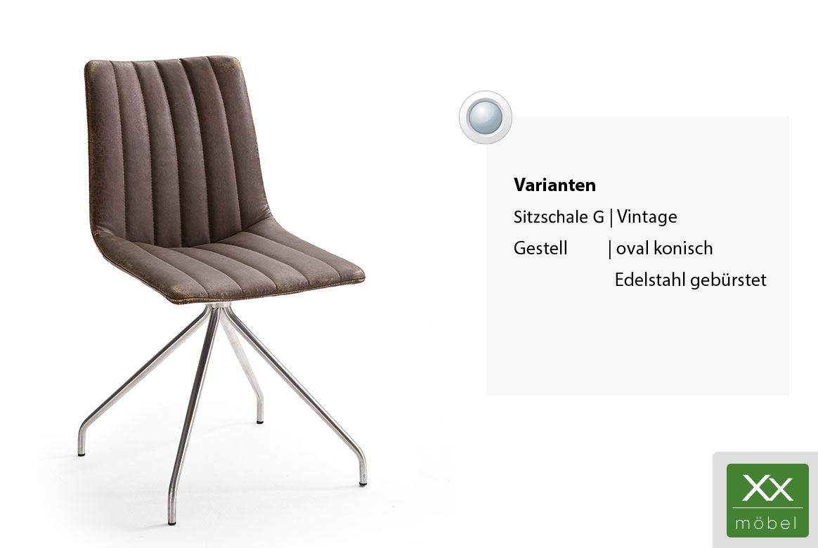 Stuhl | Variante: Sitzschale H | Edelstahl Gestell | oval konisch Stuhl | Variante: Sitzschale H | Edelstahl Gestell | oval konisch
