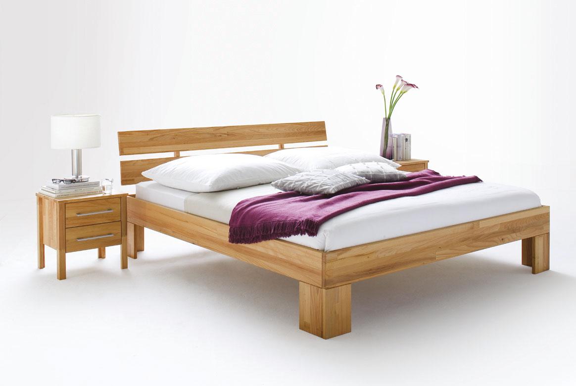 Massivholz Bett von 140 - 200 cm mit Holz Kopfteil Zenna | S40 Massivholz Bett von 140 - 200 cm mit Holz Kopfteil Zenna | S40