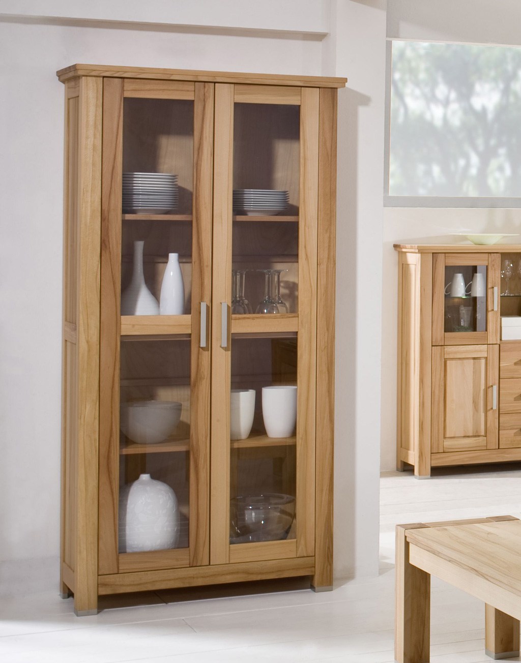 Massivholz Vitrine Kernbuche massiv Anna Massivholz Vitrine Kernbuche massiv Anna