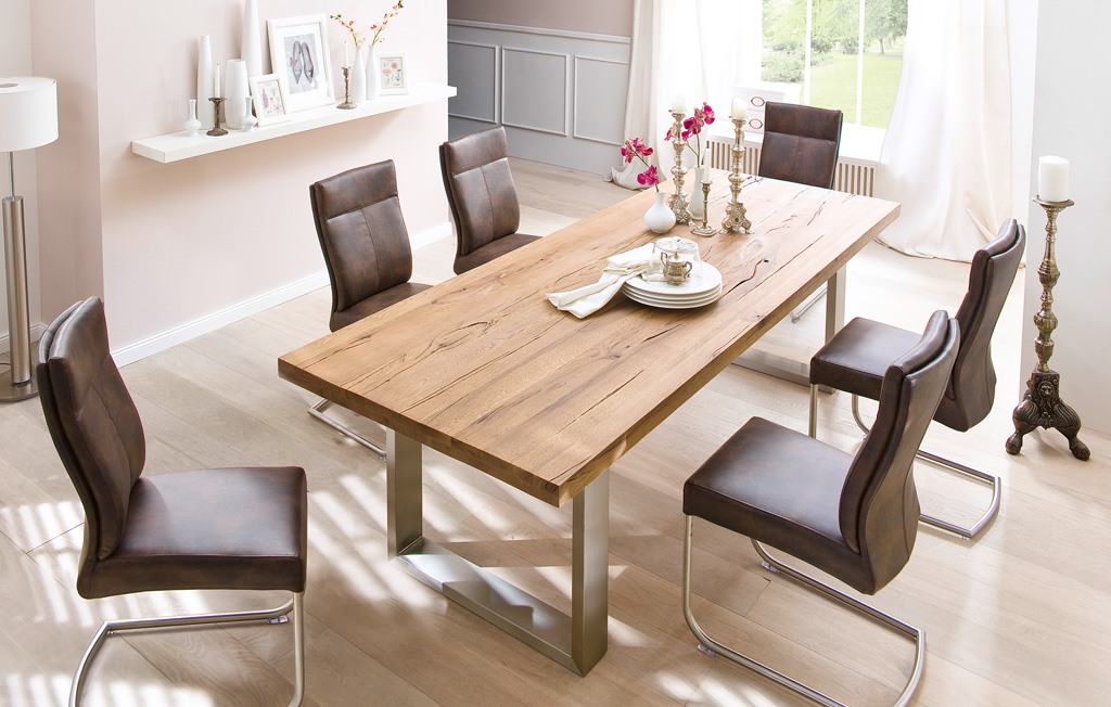 Esstischgruppe mit Schwingstuhl modern Charles. CandeCasperla Esstischgruppe mit Schwingstuhl modern Charles.