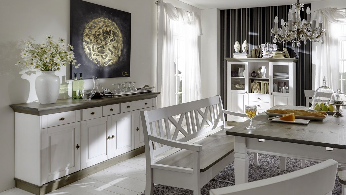 Sideboard weiss Landhaus - grau Sideboard weiss Landhaus - grau