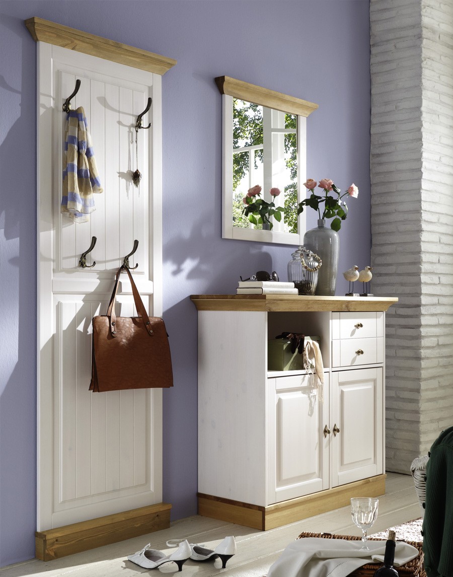 Linea Garderoben Set weiss - gelaugt Linea Garderoben Set weiss - gelaugt