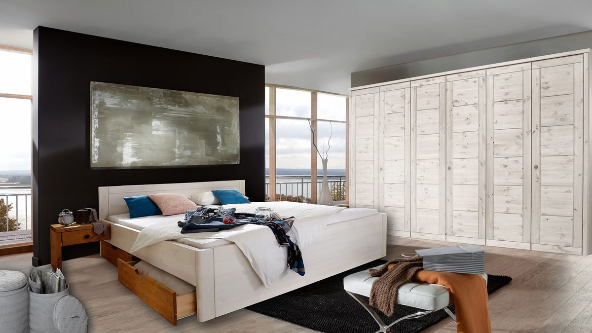 Massivholz Kleiderschrank Rauna weiss Massivholz Kleiderschrank Rauna weiss