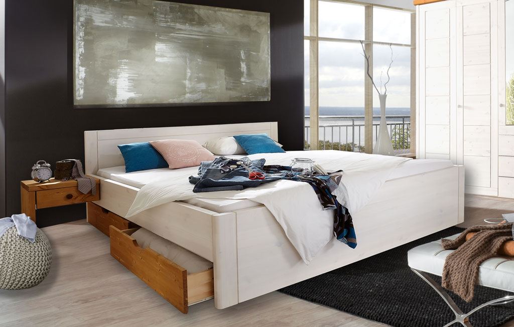 Massivholz Schlafzimmer | Rauna - Vita | Kiefer massiv | SE94