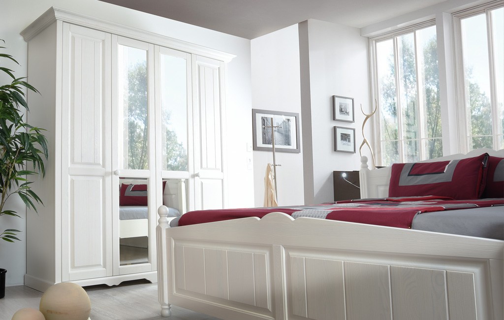 Schlafzimmer Landhaus weiß teilmassiv Pisa Schlafzimmer Landhaus weiß teilmassiv Pisa