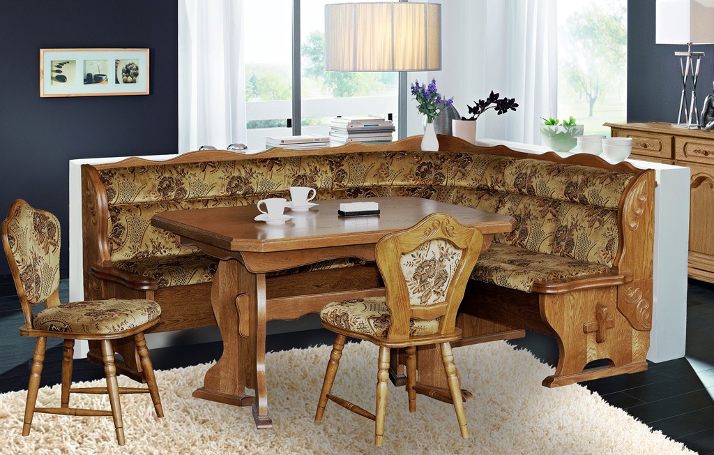 Eckbankgruppe Sitzgruppe Brooklyn Landhausstil Eiche rustikal Front