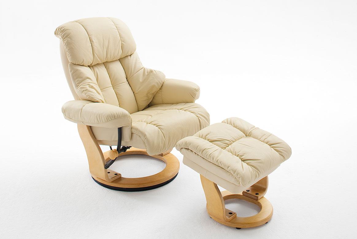 Abbildung Relaxsessel Leder creme Gestell Natur inkl. Hocker Calgary | 3CK5 Abbildung Relaxsessel Leder creme Gestell Natur inkl. Hocker Calgary | 3CK5