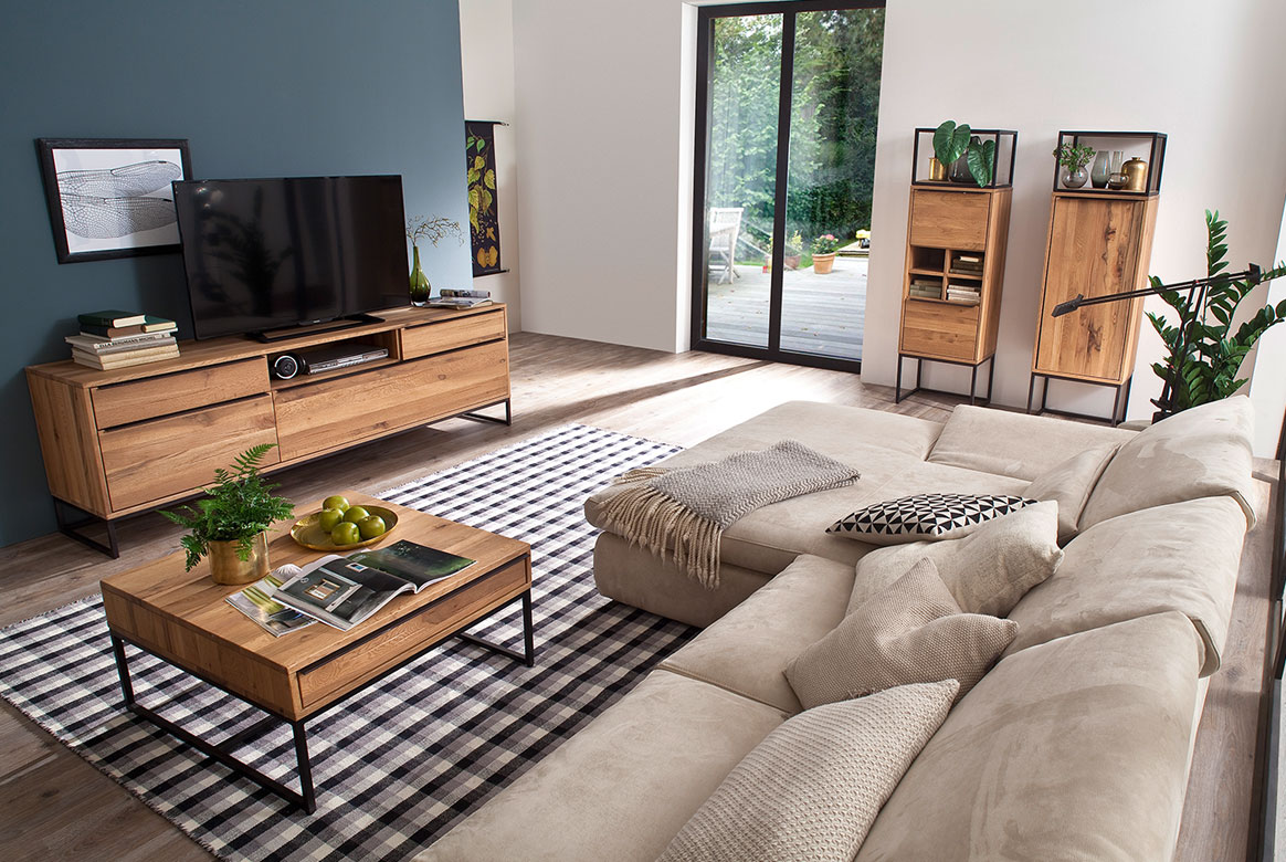 Wohnzimmer Wildeiche teilmassiv mit Gebrauchsspuren Dakar | W03 Wohnzimmer Wildeiche teilmassiv mit Gebrauchsspuren Dakar | W03