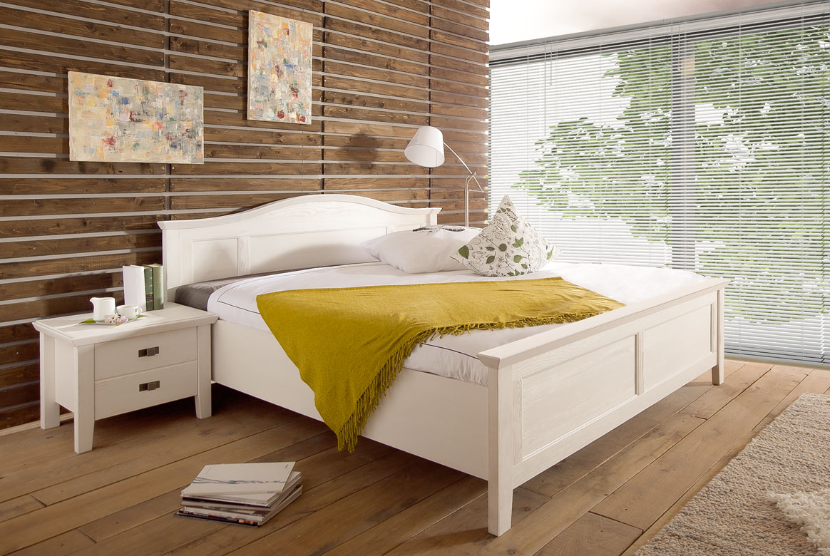 Bett Landhaus 180x200 cm weiß teilmassiv Casa Bett Landhaus 180x200 cm weiß teilmassiv Casa