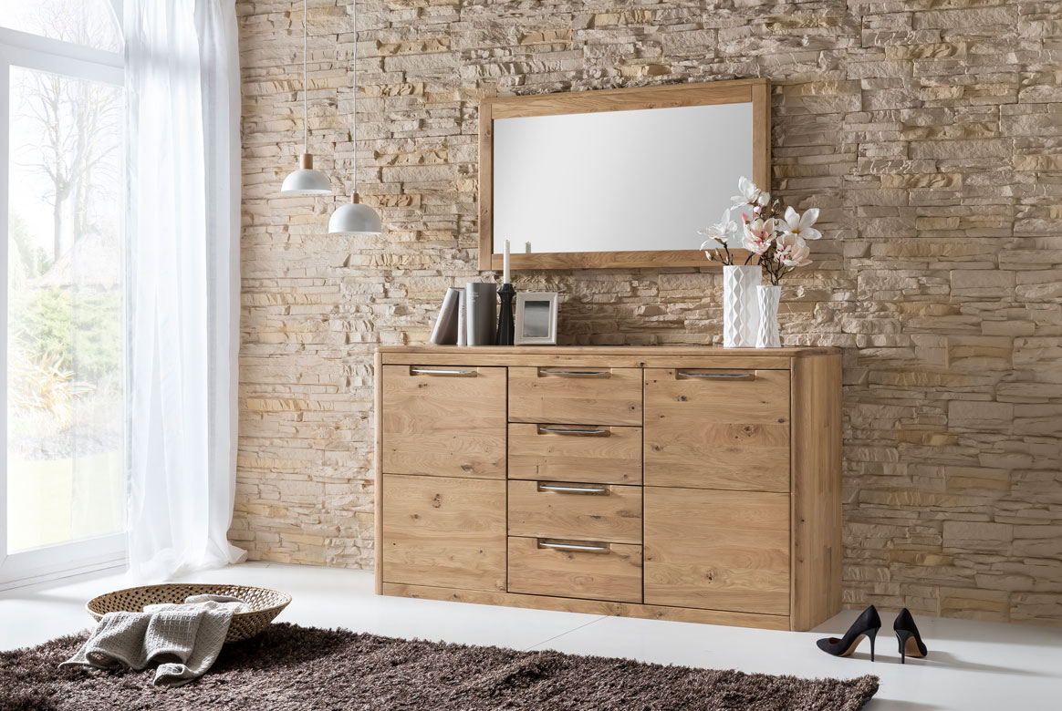 Kommode Massivholz Eiche bianco Micaja | T77 Kommode Massivholz Eiche bianco Micaja | T77
