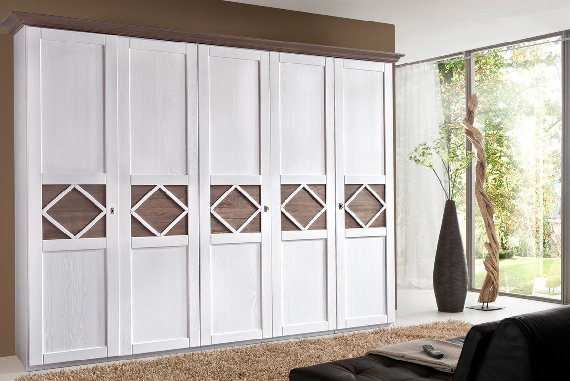 Kleiderschrank Landhaus weiß teilmassiv Mistral | T25 Kleiderschrank Landhaus weiß teilmassiv Mistral | T25