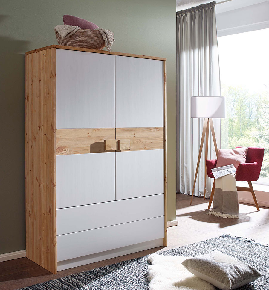 Wäscheschrank Landhausstil weiß massiv Lorett Wäscheschrank Landhausstil weiß massiv Lorett